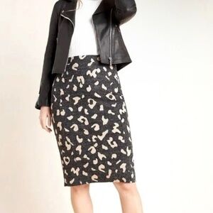 Mauve by Anthropologie Delphine Leopard Print Pencil Skirt – Size Medium
